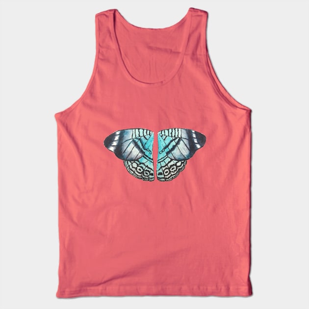 Blue butterfly/moth wings watercolour painting Tank Top by toffany's